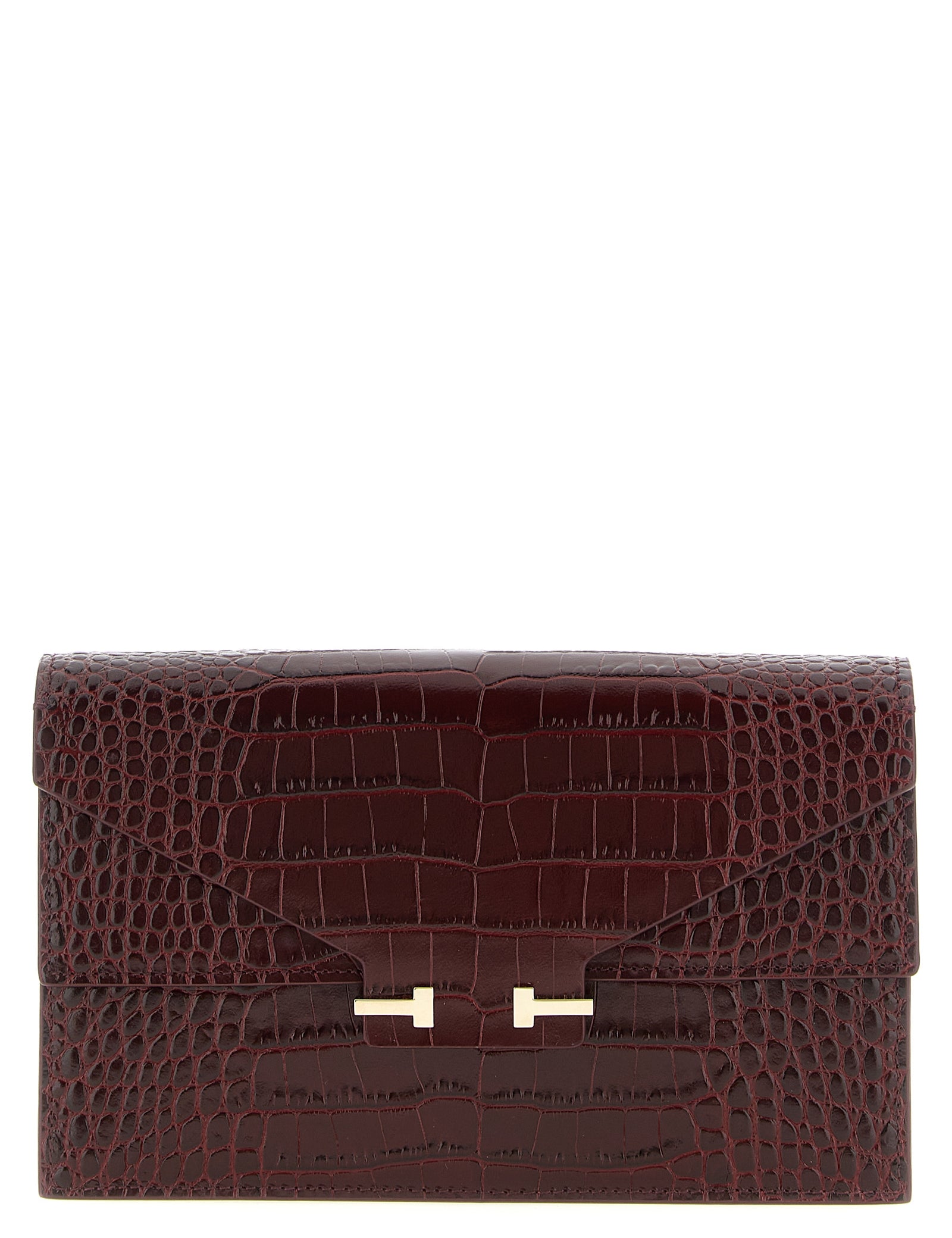 Tom Ford Bordeaux Calfskin Clutch Bag