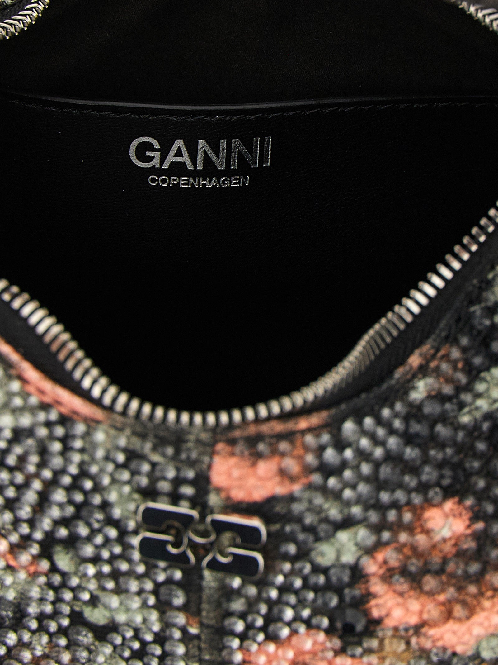 Ganni Multicolor Recycled Cotton Hobo Mini Flowers Bag