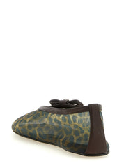 Ganni Brown Nylon Ballet Flats