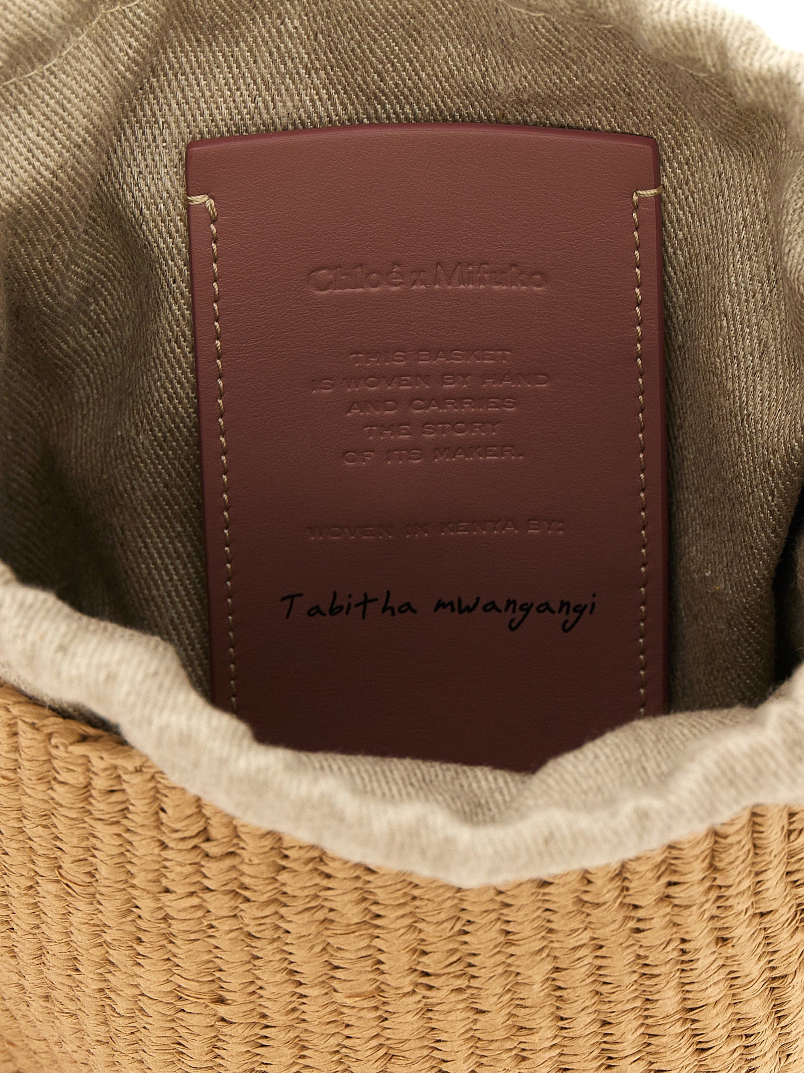 Chloé Beige Paper Small Woody Bucket Bag
