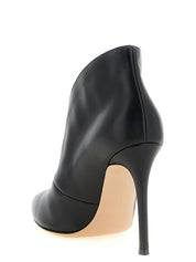 Gianvito Rossi Black Lamb Leather Ankle Boots