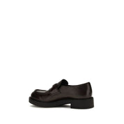 Prada Brown Brushed Calf Leather Slip-On Loafers