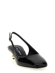Dolce & Gabbana Black Calfskin Mid Heel Pumps