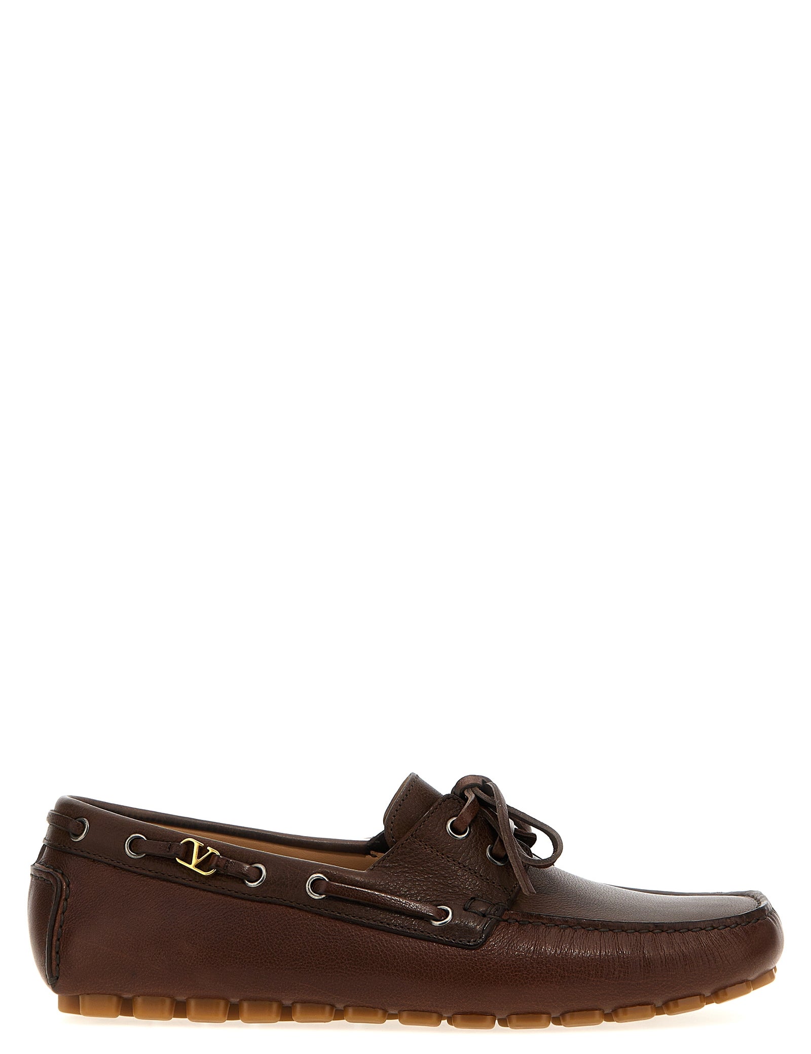 Valentino Garavani Brown Buffalo Leather Loafers