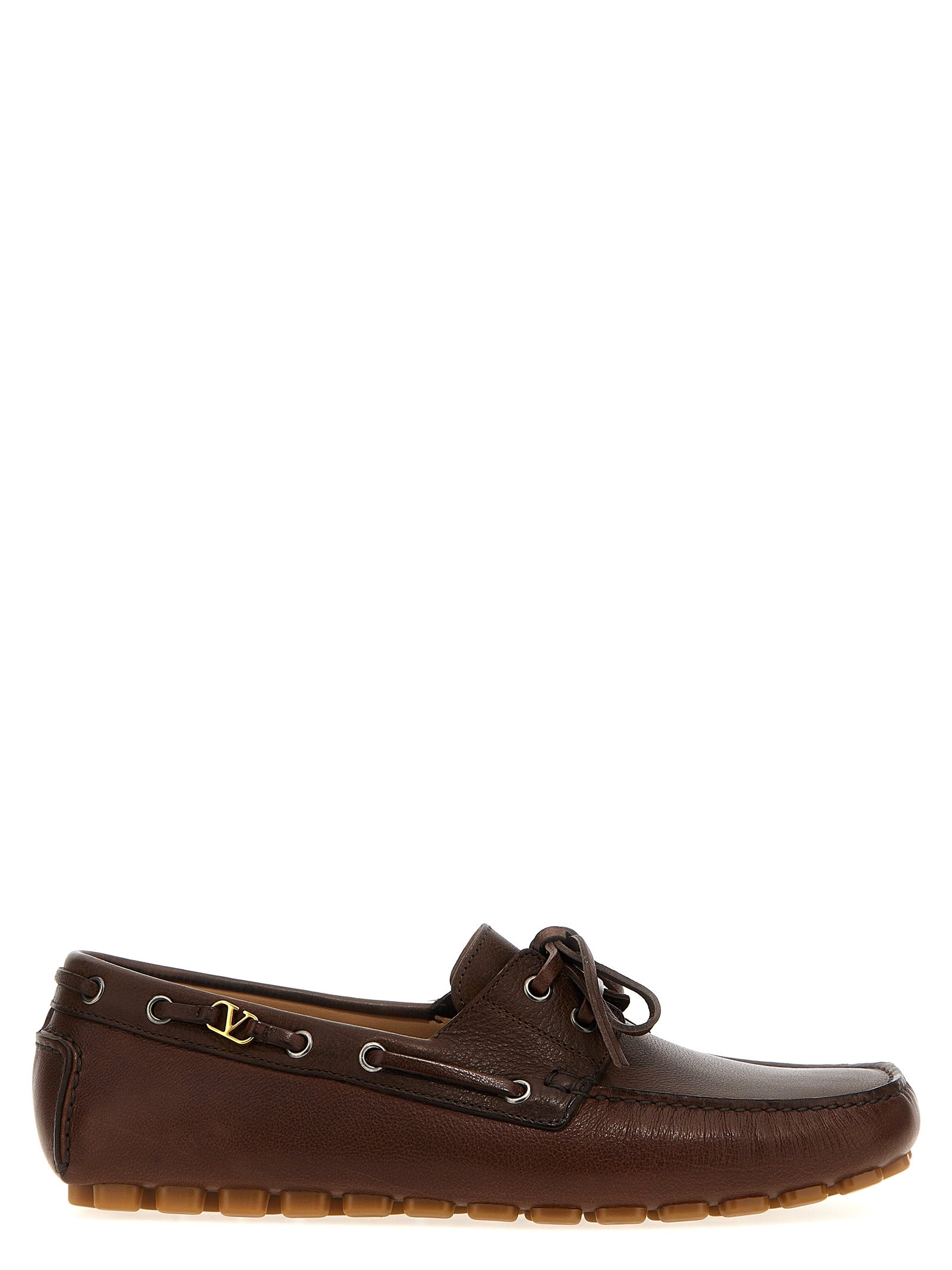 Valentino Garavani Brown Buffalo Leather Loafers