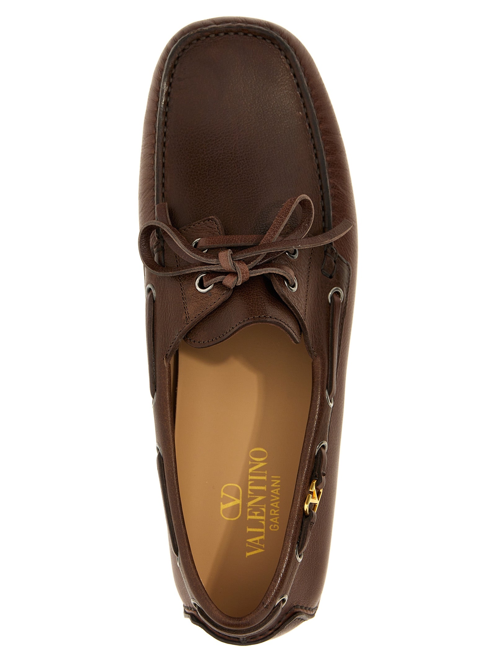Valentino Garavani Brown Buffalo Leather Loafers