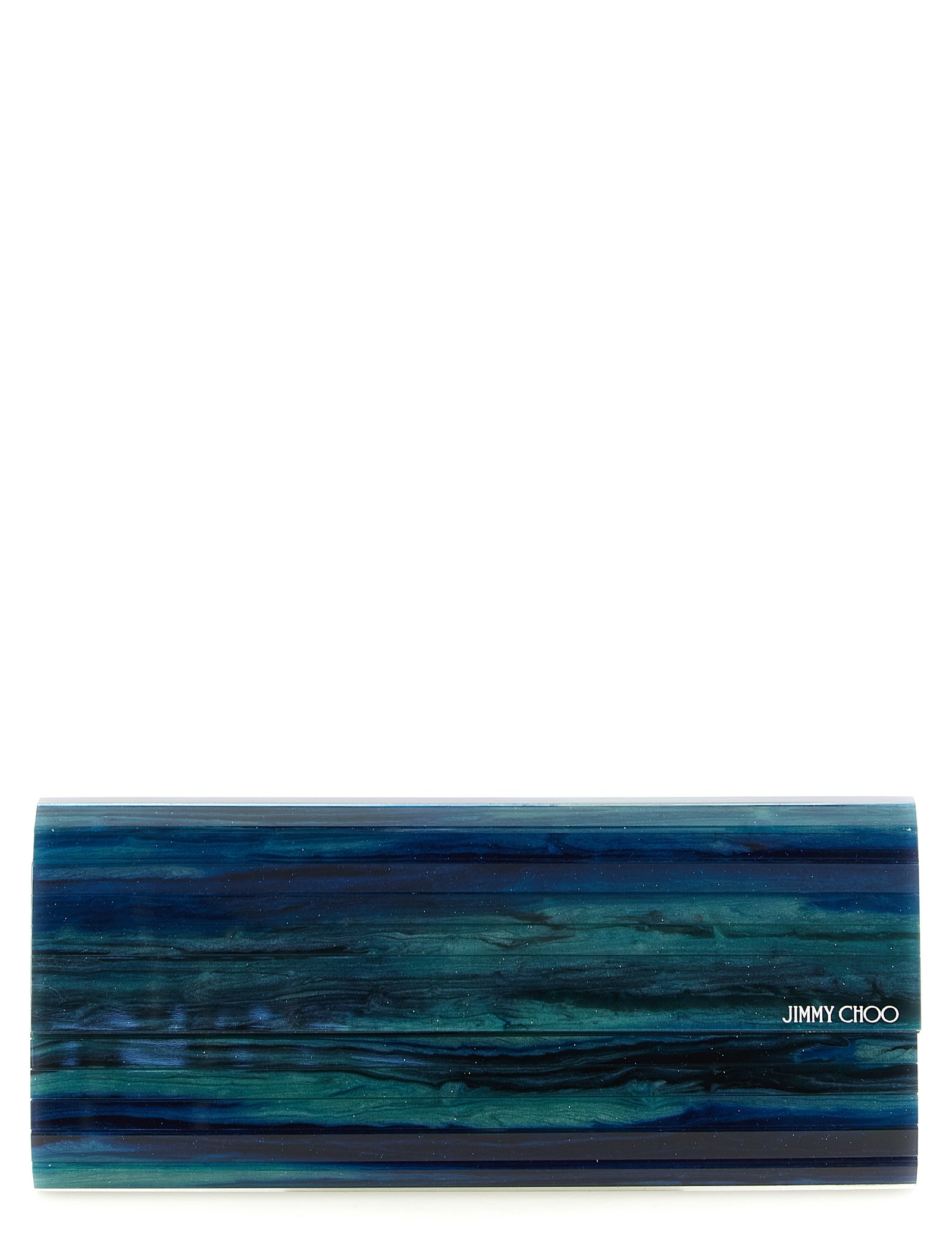 Jimmy Choo Emerald Green Polyester Clutch Bag