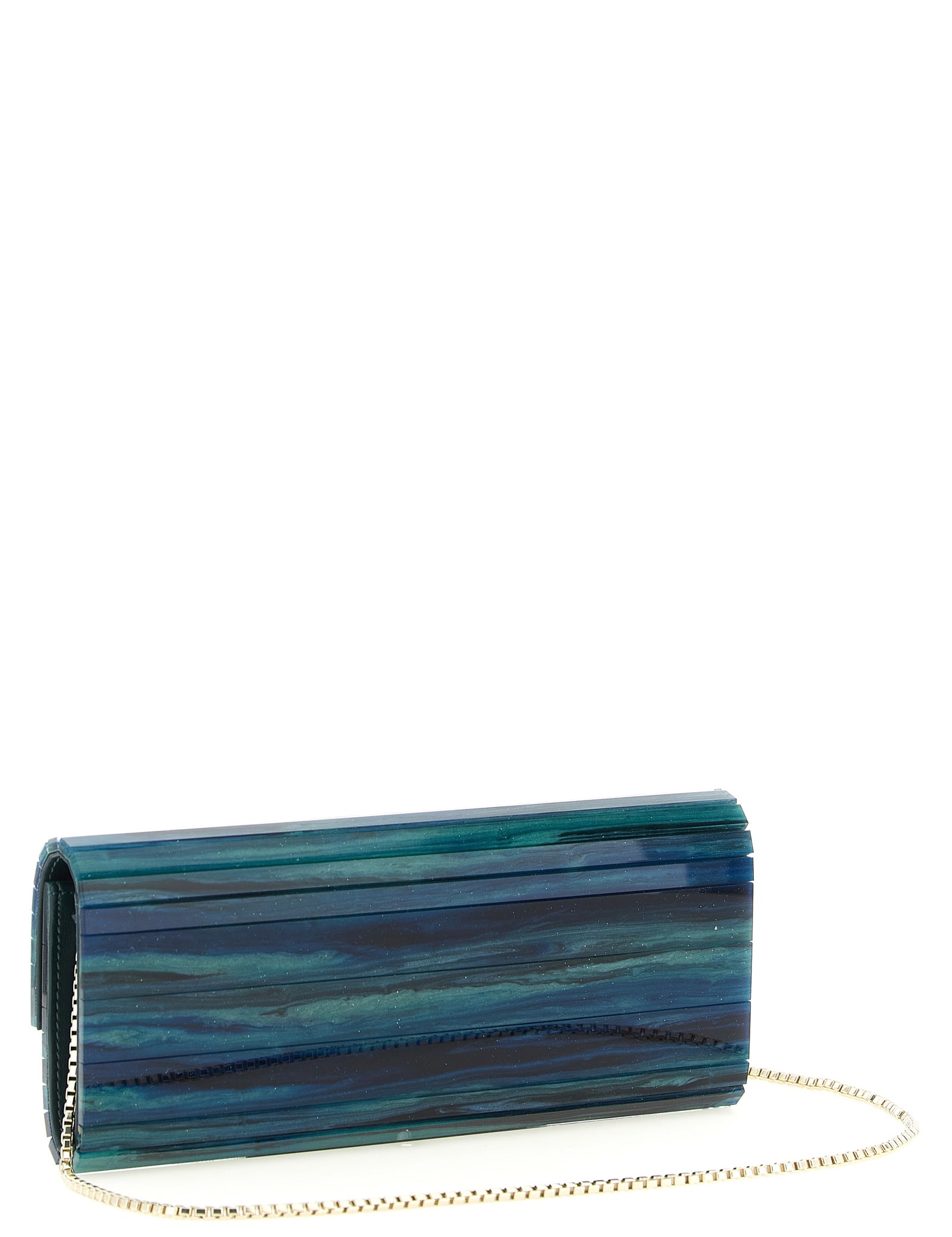 Jimmy Choo Emerald Green Polyester Clutch Bag