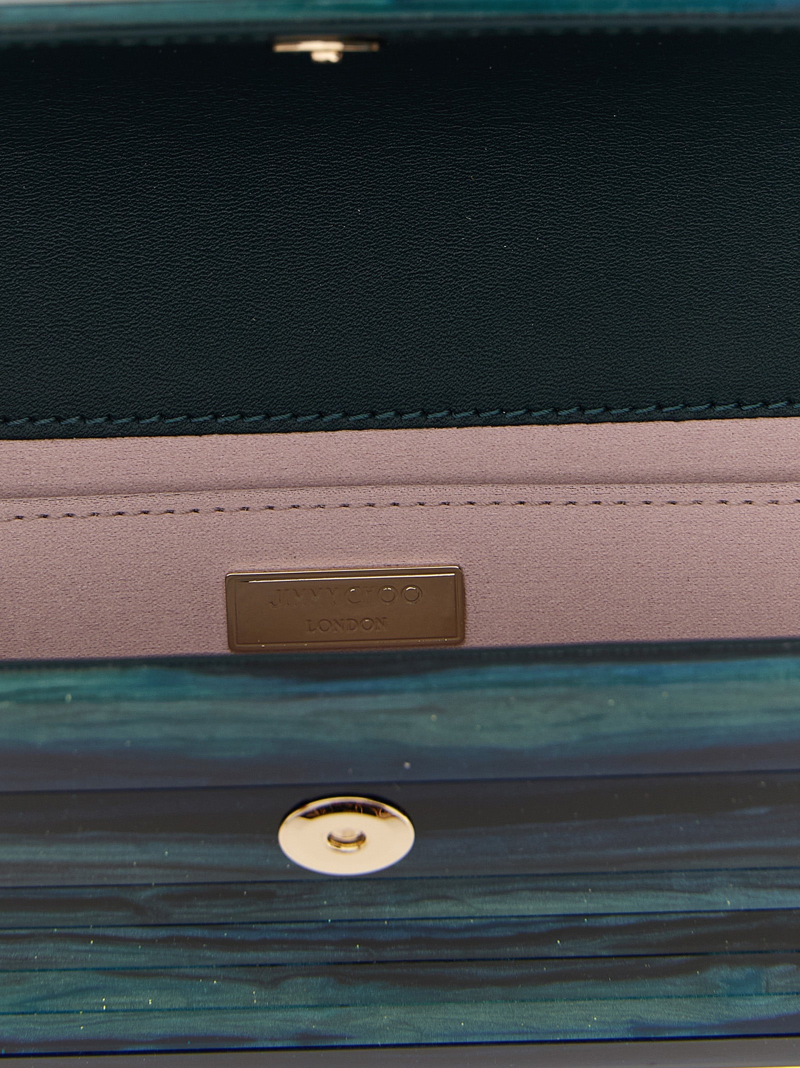 Jimmy Choo Emerald Green Polyester Clutch Bag