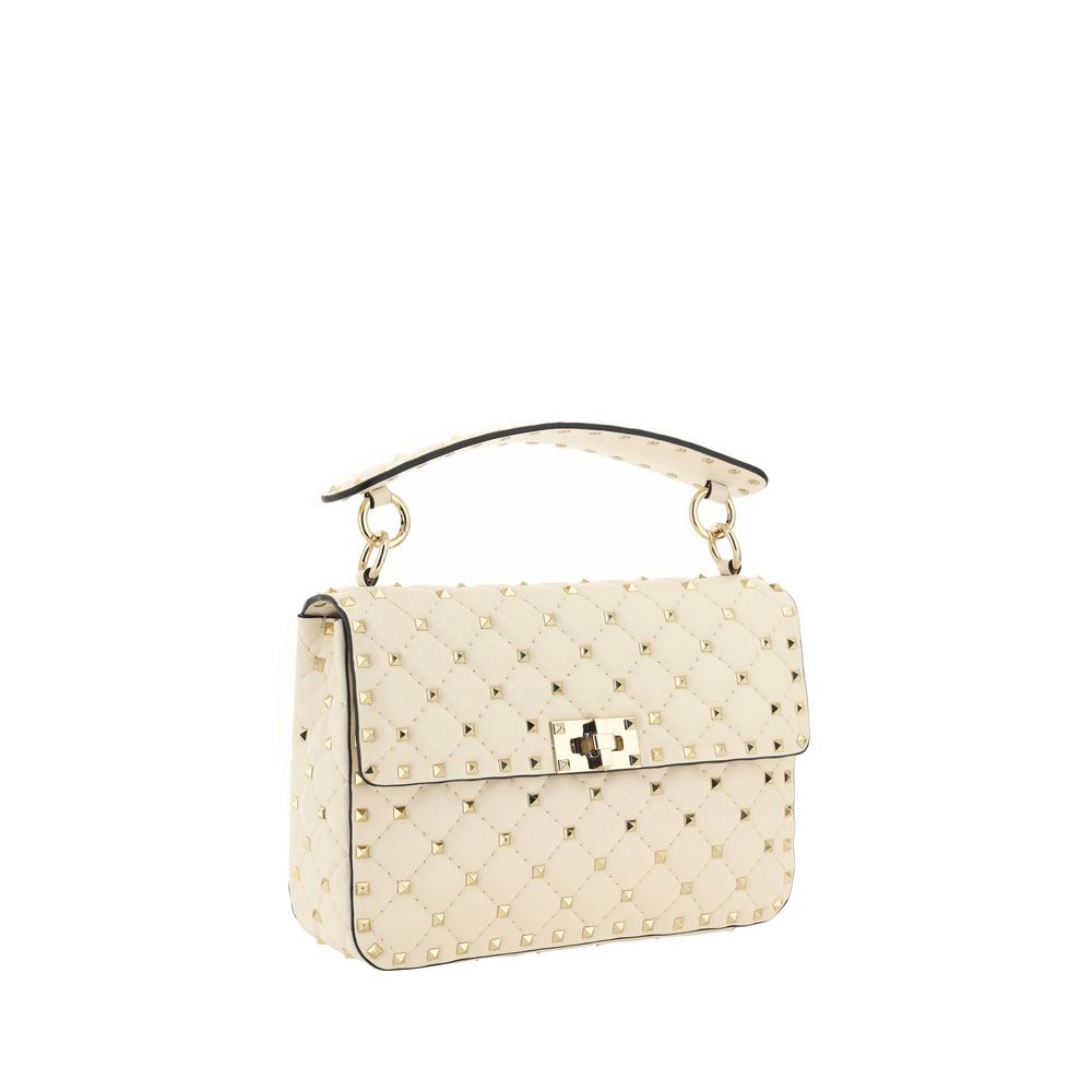 Valentino Garavani Beige Nappa Leather Rockstud Spike Handbag