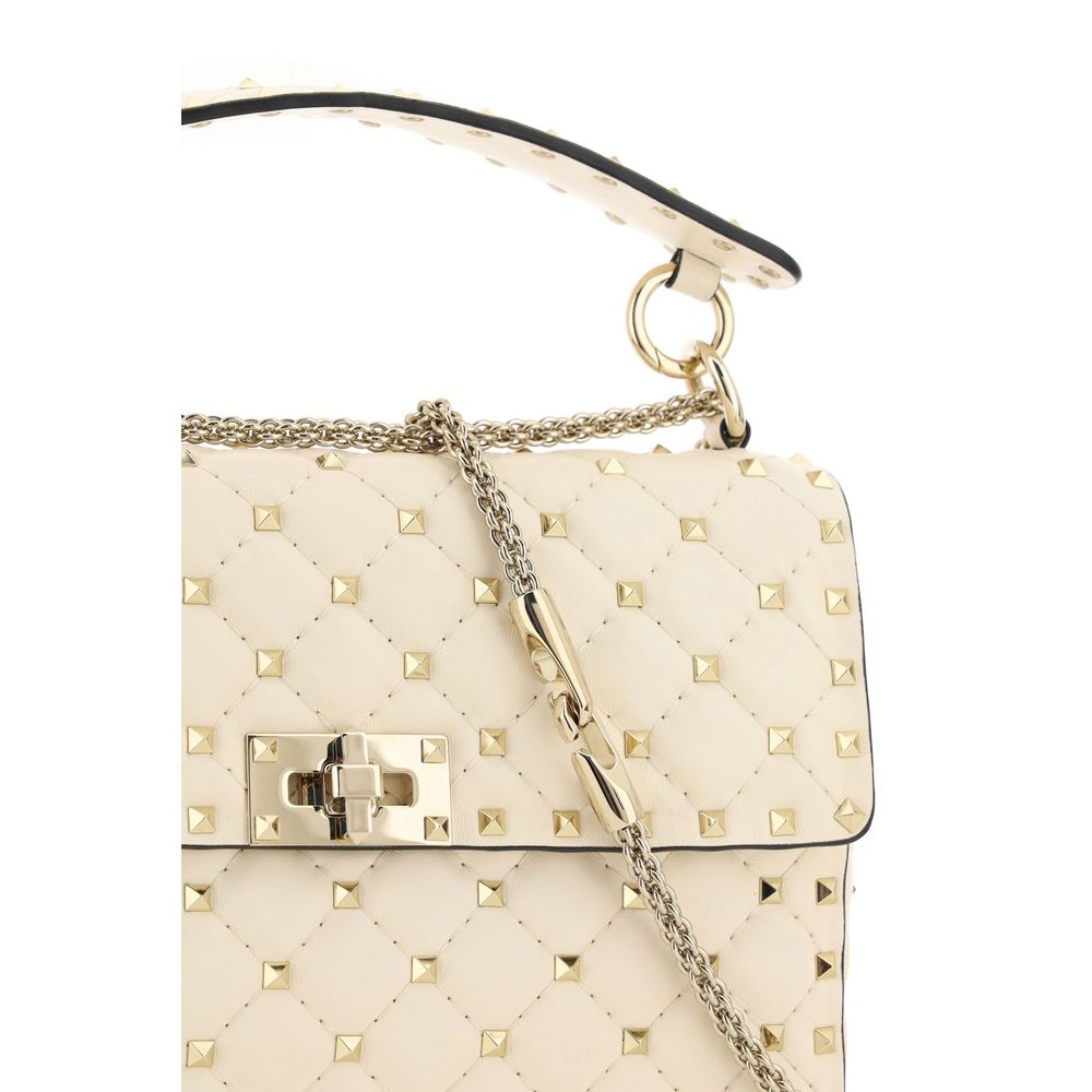 Valentino Garavani Beige Nappa Leather Rockstud Spike Handbag