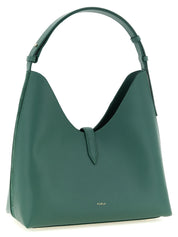 Furla Bicolor Green Calfskin Shoulder Bag