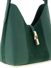 Furla Bicolor Green Calfskin Shoulder Bag