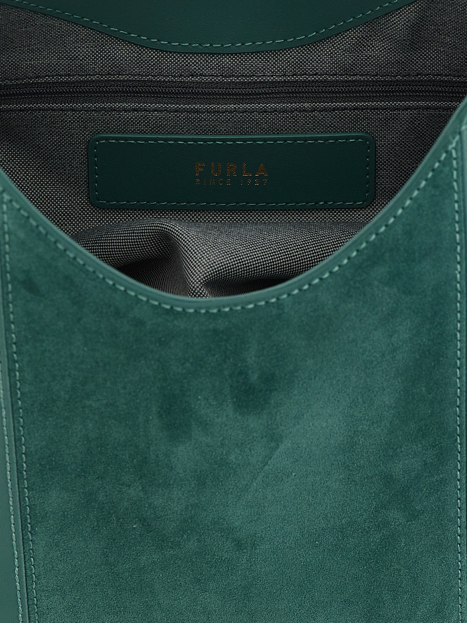Furla Bicolor Green Calfskin Shoulder Bag