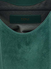 Furla Bicolor Green Calfskin Shoulder Bag