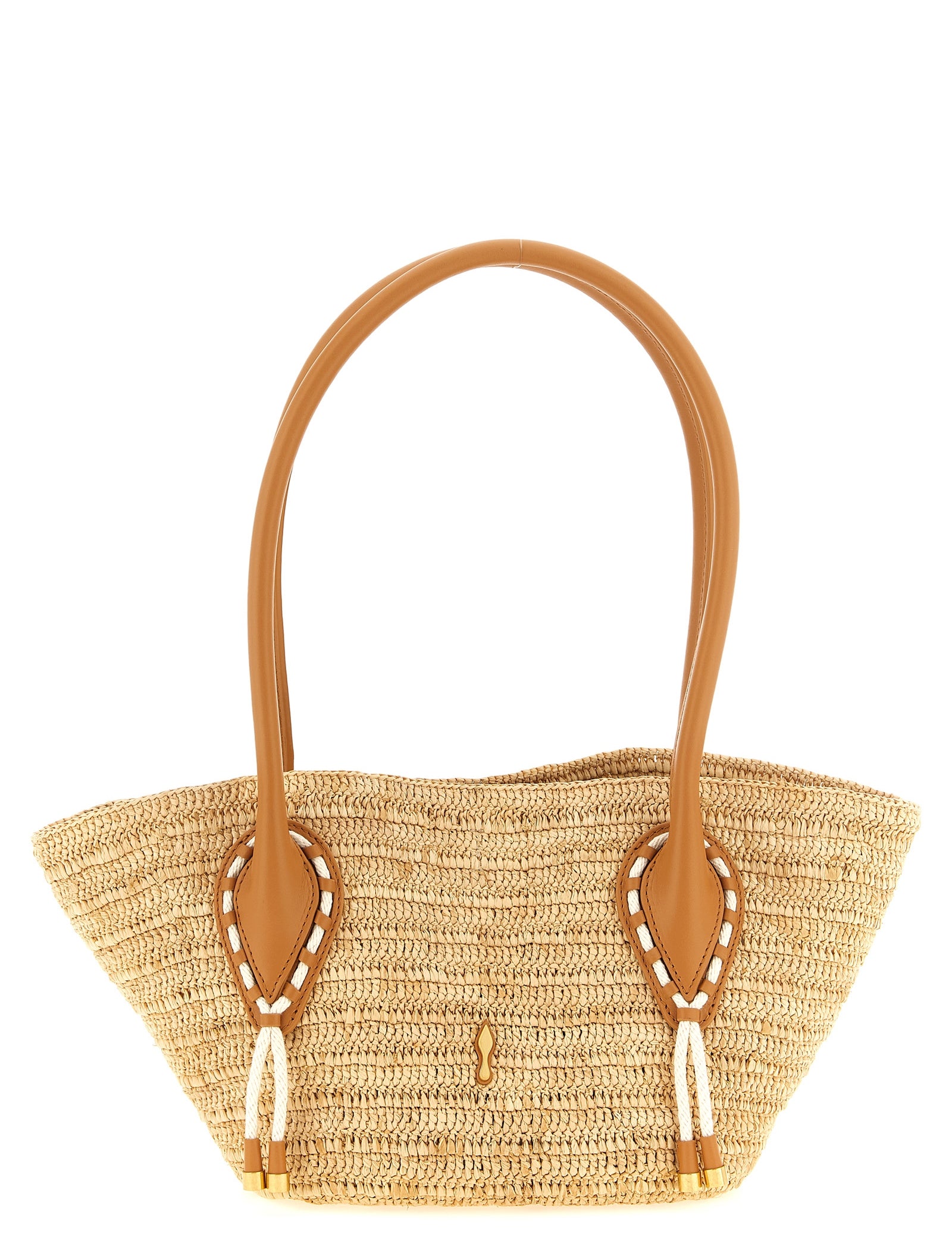 Christian Louboutin Beige Raffia Mini Shopping Bag