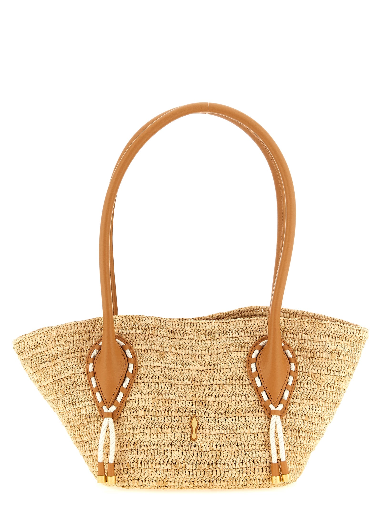 Christian Louboutin Beige Raffia Mini Shopping Bag