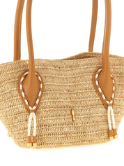 Christian Louboutin Beige Raffia Mini Shopping Bag
