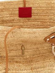 Christian Louboutin Beige Raffia Mini Shopping Bag