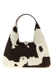 Marni Brown and White Calfskin and Pony Hair Trapeze Small Handbag