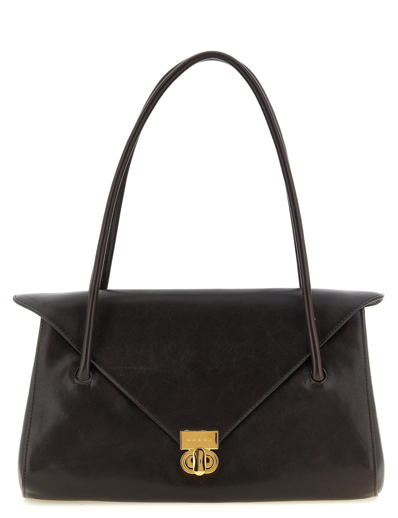 Marni Brown Calfskin Shoulder Bag