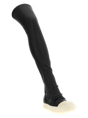 Rick Owens Black Lamb Leather Over The Knee Boots