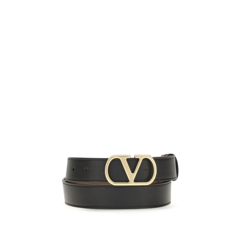 Valentino Garavani Black Calf Leather Belt