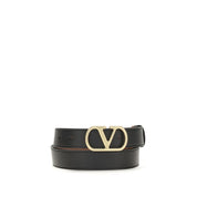 Valentino Garavani Black Calf Leather Belt