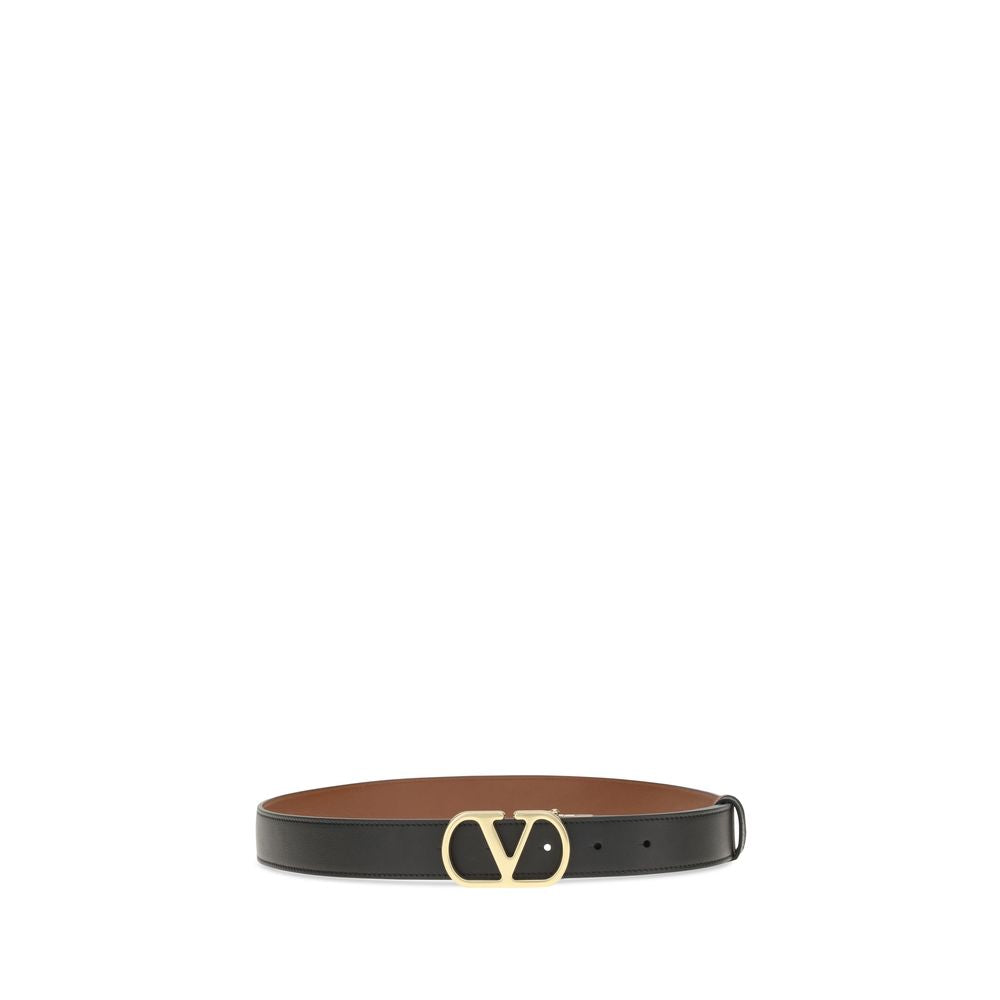 Valentino Garavani Black Calf Leather Belt