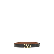 Valentino Garavani Black Calf Leather Belt