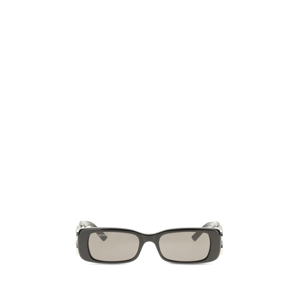 Balenciaga Black Acetate Rectangle Sunglasses