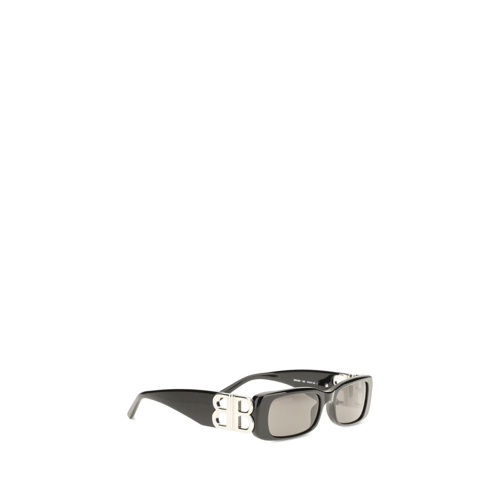 Balenciaga Black Acetate Rectangle Sunglasses
