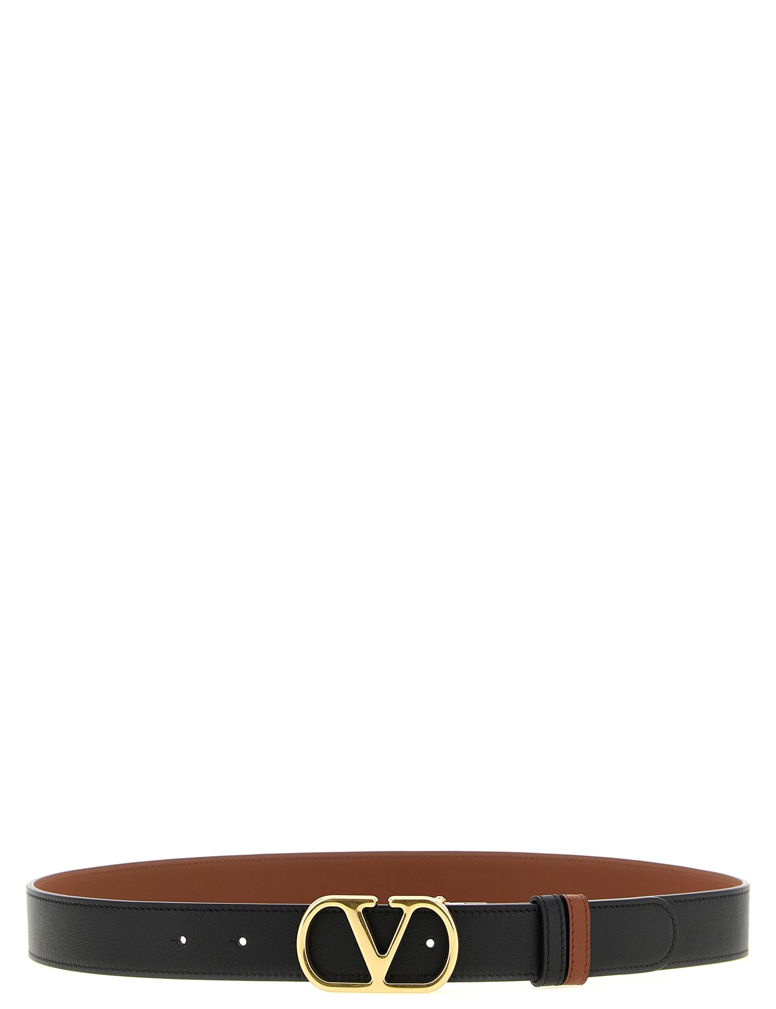 Valentino Garavani Black Calfskin Reversible Belt