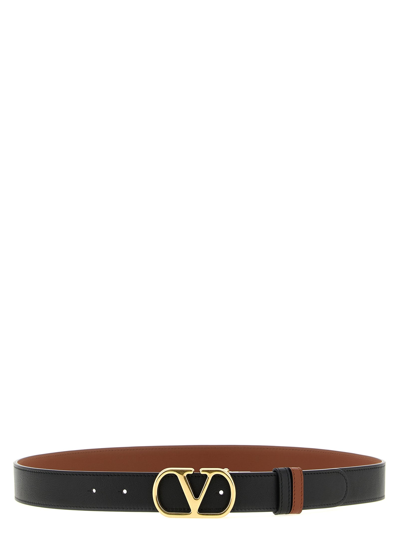 Valentino Garavani Black Calfskin Reversible Belt