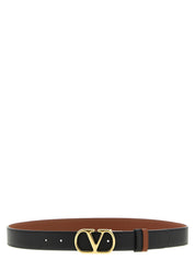 Valentino Garavani Black Calfskin Reversible Belt