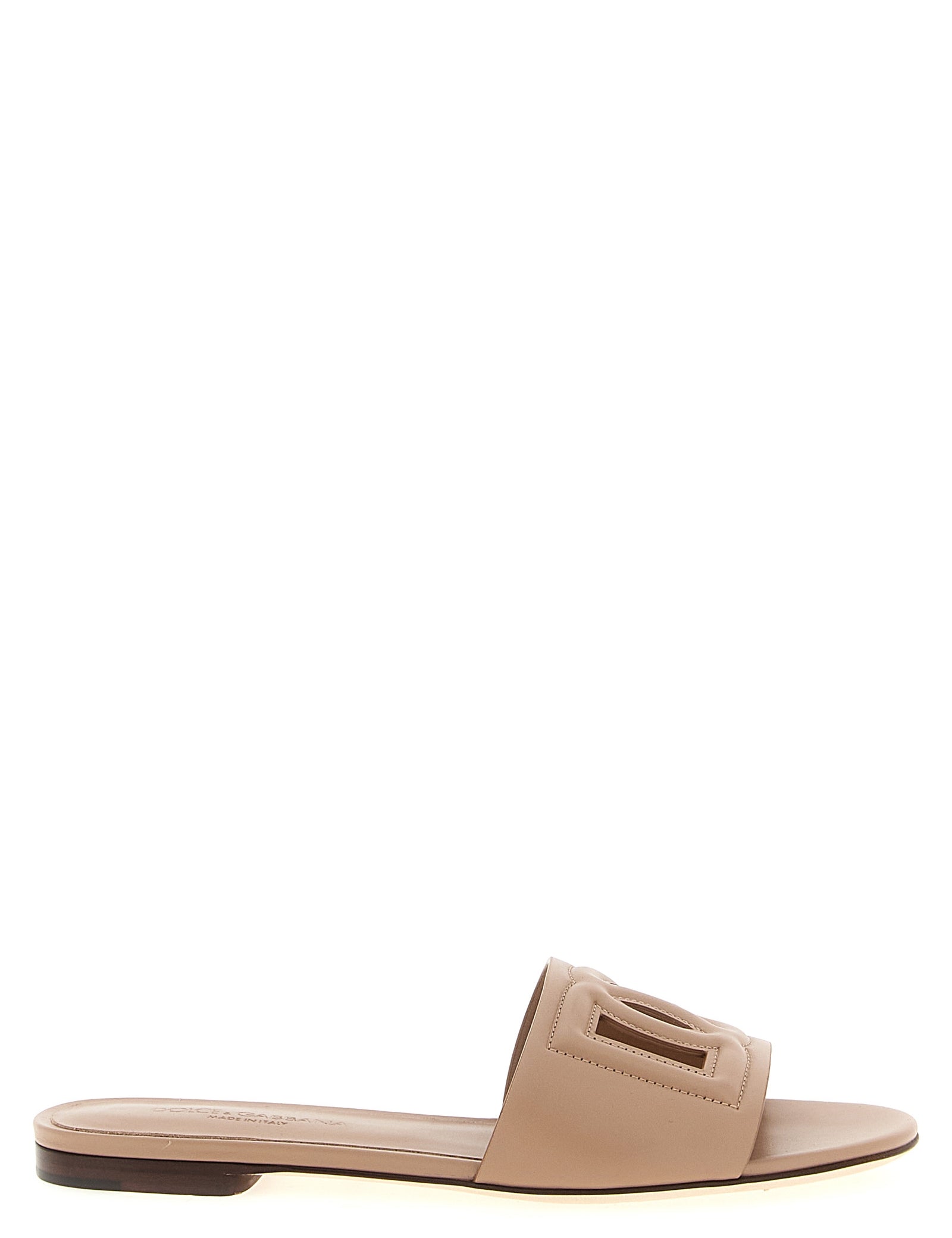 Dolce & Gabbana Beige Calfskin Slides