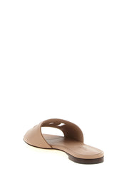 Dolce & Gabbana Beige Calfskin Slides
