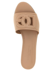 Dolce & Gabbana Beige Calfskin Slides