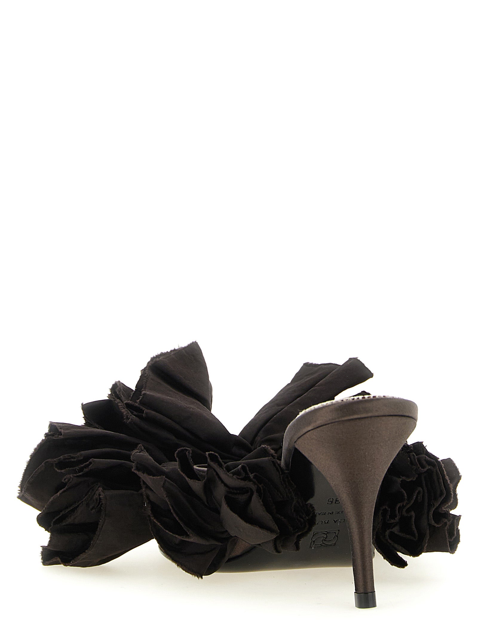 Magda Butrym Brown Viscose Silk Stiletto Heel Sandals