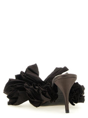 Magda Butrym Brown Viscose Silk Stiletto Heel Sandals