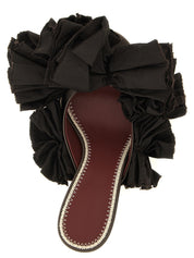 Magda Butrym Brown Viscose Silk Stiletto Heel Sandals