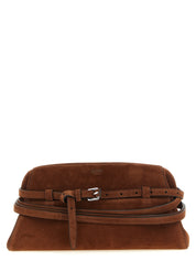 Moschino Brown Calfskin Clutch Bag