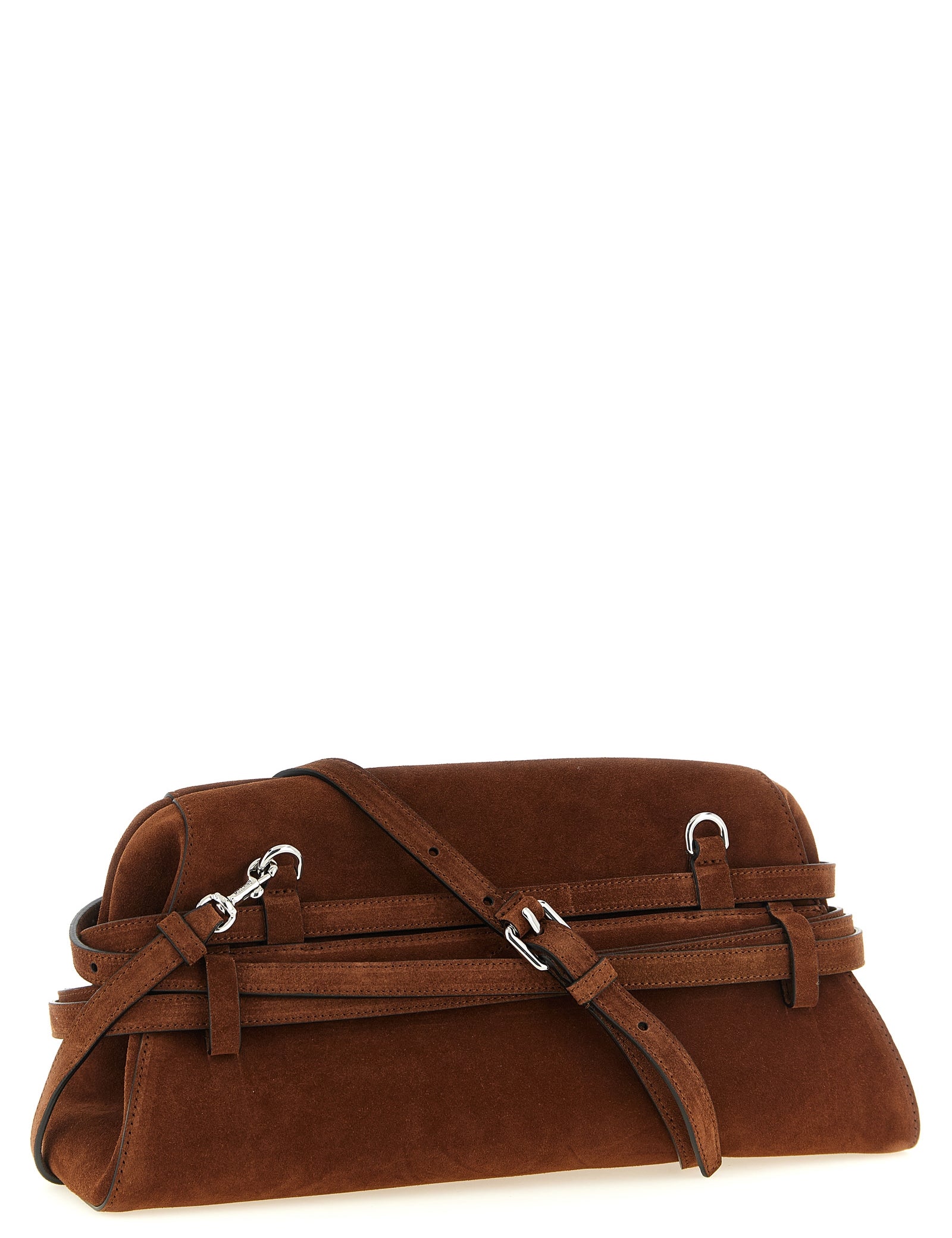 Moschino Brown Calfskin Clutch Bag