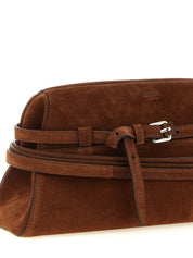 Moschino Brown Calfskin Clutch Bag