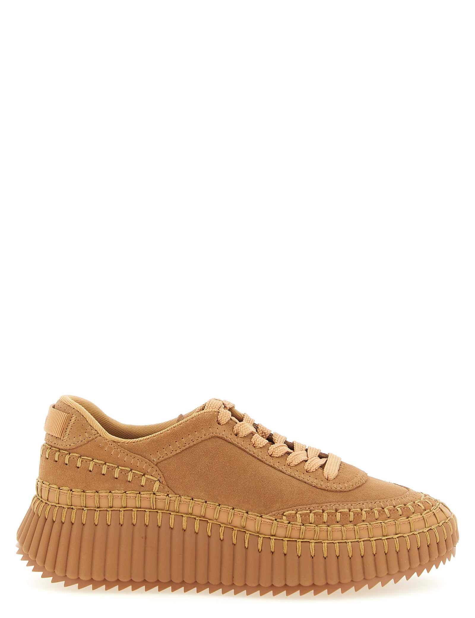 Chloé Beige Polyester Platform Sneakers