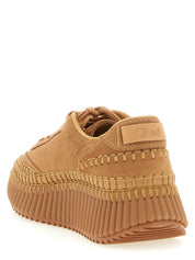 Chloé Beige Polyester Platform Sneakers