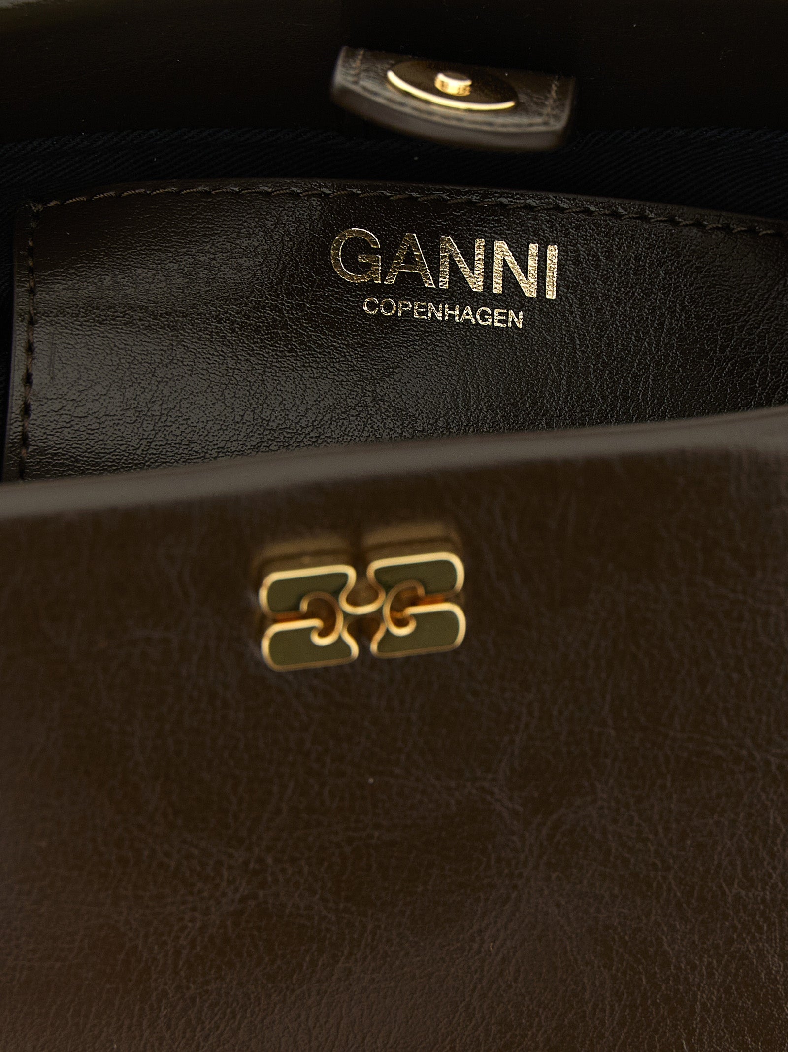 Ganni Brown Polyurethane Mini Handbag