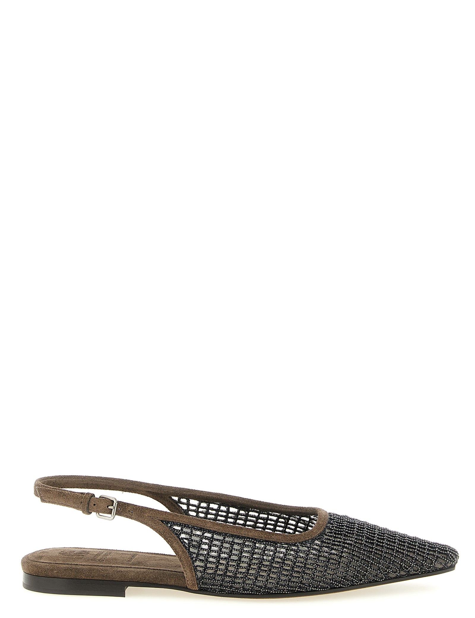Brunello Cucinelli Brown Calfskin Ballet Flats