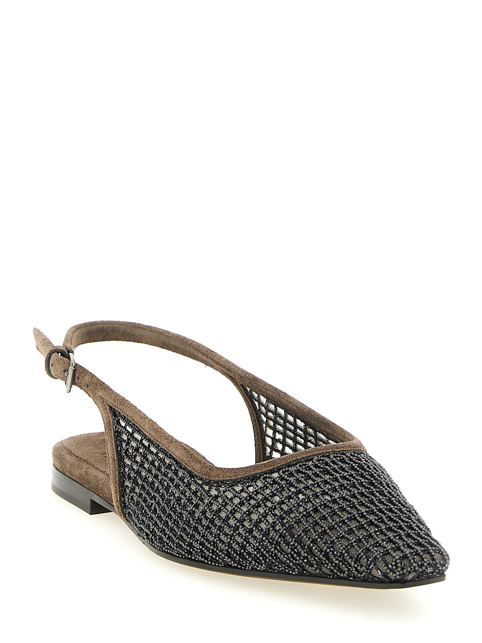 Brunello Cucinelli Brown Calfskin Ballet Flats