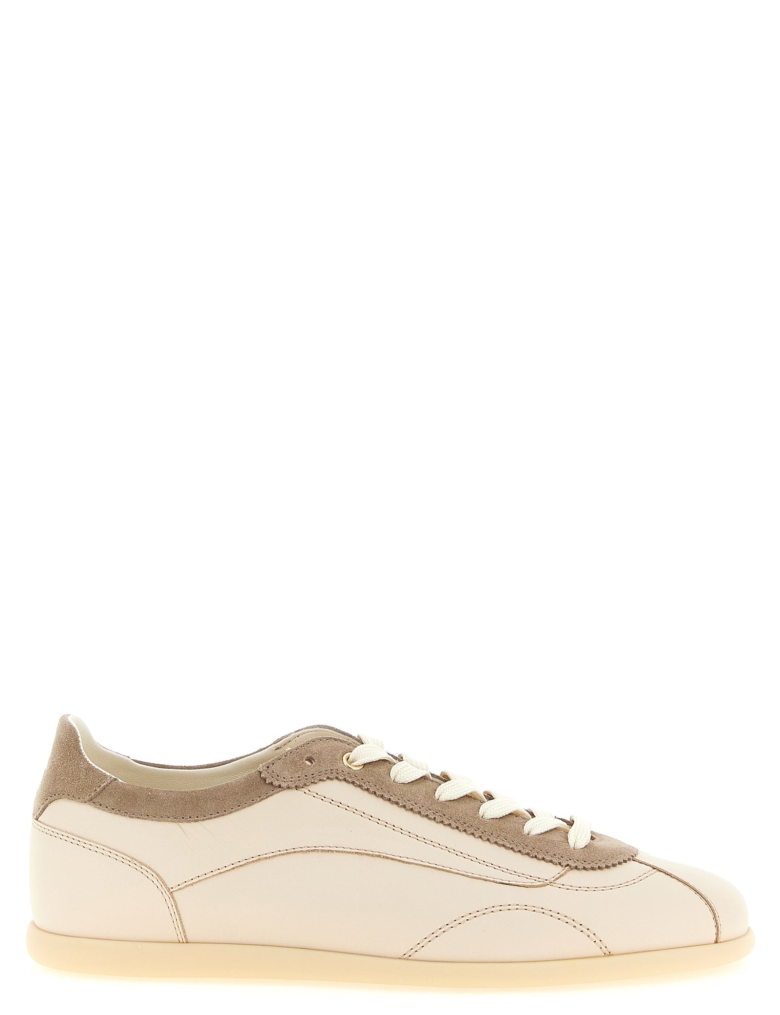 Brunello Cucinelli Beige Calfskin Low Top Sneakers